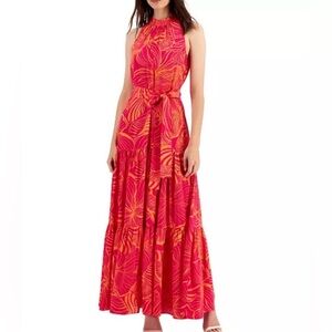 Anne Klein Resort Red and Pink Halter Sundress